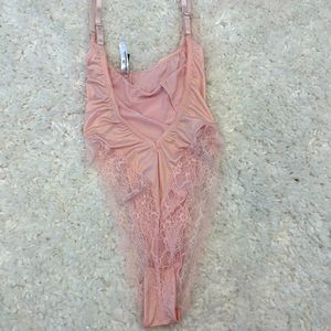 Pink lace bodysuit